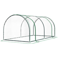 Outsunny 6' x 3' x 2.6' Mini Greenhouse for Plants with Zippered Doors- Patio greenhouse with high-quality steel tube and PVC cover
 