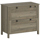 HOMCOM Lateral File Cabinet for Home Office - Grey-Adjustable hanging bar to hold letter, A4 and legal sized files