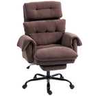 HOMCOM Ergonomic Reclining Executive Office Chair with Footrest - Coffee-Soft fabric with a velvet touch and high-elastic foam provides seating comfort,