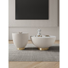 Manhattan Comfort Anderson Modern 28.15" Coffee Table and 18.43" End Table - Cream - Set of 2-Beautiful Ceramic Marble Table Top