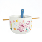 Danawares Disney Stitch Noodle Bowl with Spoon and Chopsticks -The ceramic bowl comes with a matching spoon and chopsticks for full mealtime power