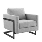 Modway Posse Upholstered Fabric Accent Chair - Black Light Grey-Modern Accent Chair