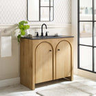 Modway Appia 36" Bathroom Vanity - Oak/Black-Mango Wood Veneer and MDF Construction