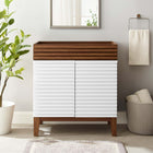 Modway Render 30" Bathroom Vanity Cabinet - White/Walnut-Soft-Close Doors
