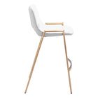 Zuo Desi Counter Stool - White/Gold - Set of 2-3 year limited warranty