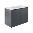 Modway Bryn 36" Wall-Mount Bathroom Vanity - Grey/White-Modern Bathroom Vanity