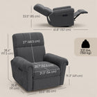 HOMCOM Upholstered Power Recliner with USB Charging Ports - Dark Grey-240° swivel base allows smooth, flexible movement and interaction