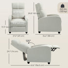HOMCOM Push Back Recliner with Padded Seat for Home Theater - Cream White-Breathable and low-maintenance linen-look fabric ensures a comfortable experience