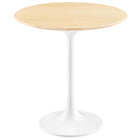 Modway Lippa 20" Round Wood Side Table - White Natural-Modern Side Table