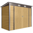 Outsunny 8' x 4' Outdoor Storage Shed - Oak-Seven support columns with crossbeams and foundation kit for enhanced stability
