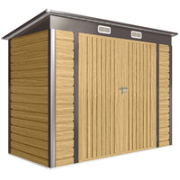 Outsunny 8' x 4' Outdoor Storage Shed - Oak-Seven support columns with crossbeams and foundation kit for enhanced stability
