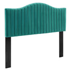 Modway Brielle Channel Tufted Performance Velvet King/California King Headboard - Teal-Dense Foam Padding