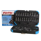 Fixtec Car Mechanics Tool 46-Piece Set with 1/4" Drive Quick Reversible Ratchet Handle-Includes sturdy carrying case for easy storage.