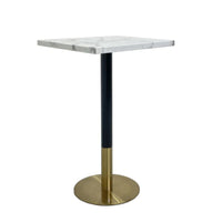 Plata Import Ruby Square Dining Table - White-Brushed Gold Details