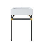 Modway Redeem 24" Wall-Mount Black Stainless Steel Bathroom Vanity - Black/White-Contemporary Bathroom Vanity