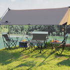 Outsunny 4 Piece Portable Camping Table and Chairs-Built-in mesh cup holders for convenient drink storage