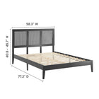 Modway Sirocco Rattan and Wood Full Platform Bed - Black-10