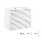 Modway Render 24" Wall-Mount Bathroom Vanity - White-Wall-Mount Design