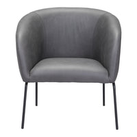 Zuo Quinten Accent Chair - Vintage Grey-Plush and durable faux leather fabric