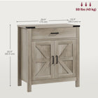 HOMCOM 30.5" L Sideboard Buffet Cabinet - Grey-An adjustable shelf provides customized storage options