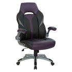 DESIGNlab By OSP Orion Gaming Chair - Purple Accents-Flip up padded armrests 