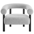 Modway Sable Upholstered Fabric Armchair - Light Grey Black-Ships Fully Assembled