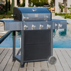 Kenmore 4 Burner Gas Grill with Side Burner - Black with Stainless Steel Lid-Total cooking surface:644 sq inch.