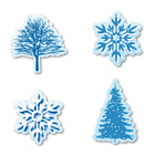 Geographics Winter Trees & Snowflake Seals - 1.25" - 40 Pack-40 Pack