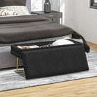 HOMCOM Storage Bench for End of Bed - Black-Solid electroplated steel legs for high stability and durability  