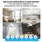 Bell+Howell 15.7 in. Socket Fan Light with Remote - White-Compatible with standard E26 medium base