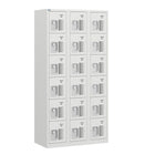 Ceha NH Series 6-Tier Commercial-grade Steel Locker with Front Vents and Recessed Handle - Bank of 3 - Light Grey-Front hole ventilations for airflow
