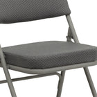 Flash Furniture HERCULES Series Premium Curved Triple Braced & Double Hinged Grey Fabric Metal Folding Chairs - 2 Pack-2.5" Thick Padded Seat with CAL 117 Foam
