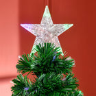 HOMCOM 6' Pre-Lit Artificial Christmas Tree with LED and Fiber Optics - Green-Includes a star topper attached to the tree, adding a festive glow to your home 