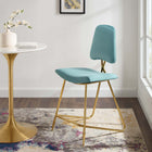 Modway Ponder Performance Velvet Counter Stool - Sea Blue-Dense Foam Padding