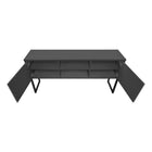 Monarch Specialties 72" L Office Hutch with Storage Doors - Grey Laminate - Black Metal-8