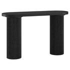 Hudson&Canal Isa Oval Fluted Console Table - 55" W - Black Grain-A fresh take on a classic Scandinavian design for your living room, den, and more