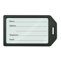 Beslayn Heavy Duty Luggage Tags With Plastic Loops - Window Cover & Inserts Included - Black - 10 Pack-Bold Colors Make Your Luggage Easy to Identify and Recognize