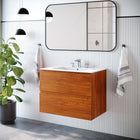 Modway Scenic 30" Wall-Mount Bathroom Vanity - Cherry/White-Melamine Construction