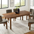 Modway Alba Extendable Dining Table - Walnut-Rounded Wood Legs