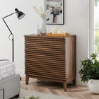 Modway Render Large 3-Drawer Nightstand - Walnut-Wood Grain Laminate