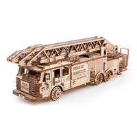 EWA Eco-Wood-Art Fire Truck 3D Wooden STEM Construction Kit - Set of 439-Eco-friendly 3D STEM model to assemble and customize at school or home