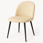 Nicer Interior Faux Suede Metal Leg Side Chairs - Beige - Set of 4-Durable internal wood construction