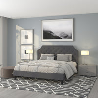 Flash Furniture Brighton King Size Tufted Upholstered Platform Bed - Dark Grey Fabric-Platform Bed