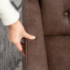 HOMCOM Faux Leather Accent Chair with Wood Legs - Thick Padding for Living Room - Brown-Overall Dimension: 26.4" W x 33.1" D x 39" H (67 x 84 x 99 cm) 
