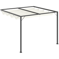 Outsunny 10 ft W x 10 ft L Outdoor Pergola Gazebo with Retractable Canopy - Cream White-Open and spacious design - do plenty of things in the pergola