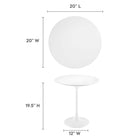 Modway Lippa 20" Round Wood Side Table - White White-MDF Tabletop
