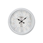 Monarch Specialties Clocks 20" Round Wall Clock - Grey -This trendy 20" round wall clock in light grey with a printed rustic backdrop, looks chic and stylish in transitional home decors