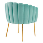 Modway Sanna Channel Tufted Performance Velvet Armchair - Mint-Sturdy Construction