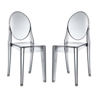 Modway Casper Dining Chairs - Smoke - 2 Pack-For Outdoor Use