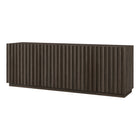 Hudson&Canal Marion Rectangular Fluted TV Stand for TV's up to 75" - Brown Oak-Top weight capacity is 75 lbs, middle shelf can support 25 lbs, while lower shelf hold 35 lbs